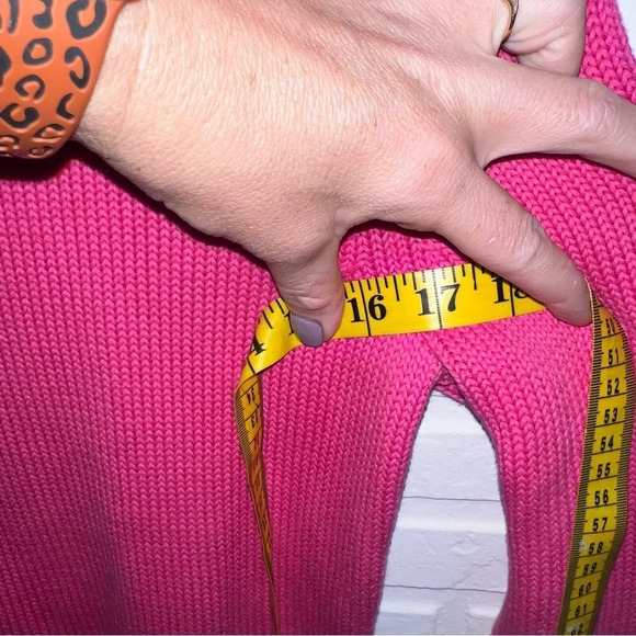Appleseed’s Hot Pink Cotton Winter Knit Long Sleeve Sweater, Women’s Size Small - Picture 6 of 8